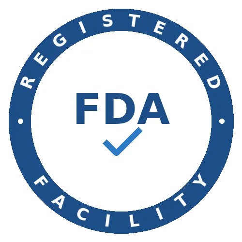Manufactured in an FDA-registered facility